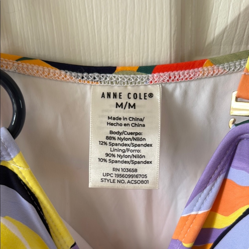 Anne Cole Asymmetrical Swimsuit sz 10 - Picture 3 of 10